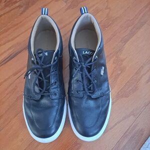 Lacoste Men's Black Leather Shoes